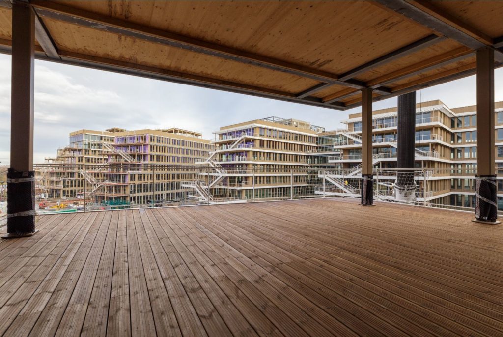 Campus de bureaux en bois massif CLT – Nanterre (92) – Maitre d’ouvrage : WO2 - ©Patrick Raffin